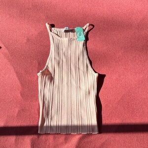 Ribbed Cream Tank Top